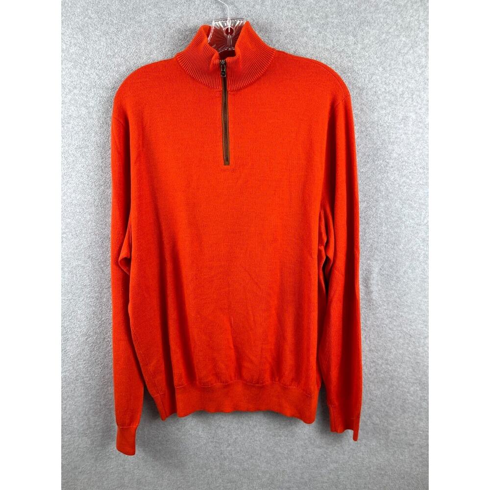 Polo Ralph Lauren Golf 1/4 Zip Pullover Long Sleeve Shirt Size Medium Orange